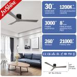 Decorative 220V Energy Saving Ceiling Fan 3 Solid Wood Blades For Restaurant