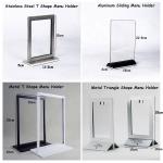 Detachable Metal Base Acrylic Panel Restaurant Menu Card Poster Holder Stand A4