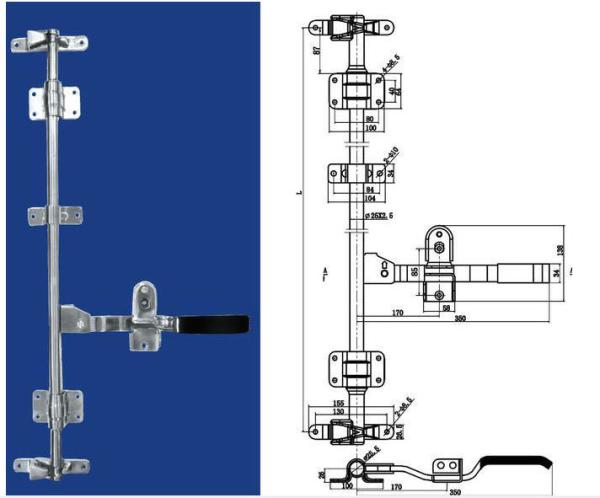 multi-purpose assembly door lock for refrigerated van truck trailer vessel