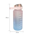 Unisex Sports Silicone Water Bottle Customized Logo 2000ml Water Bottle With