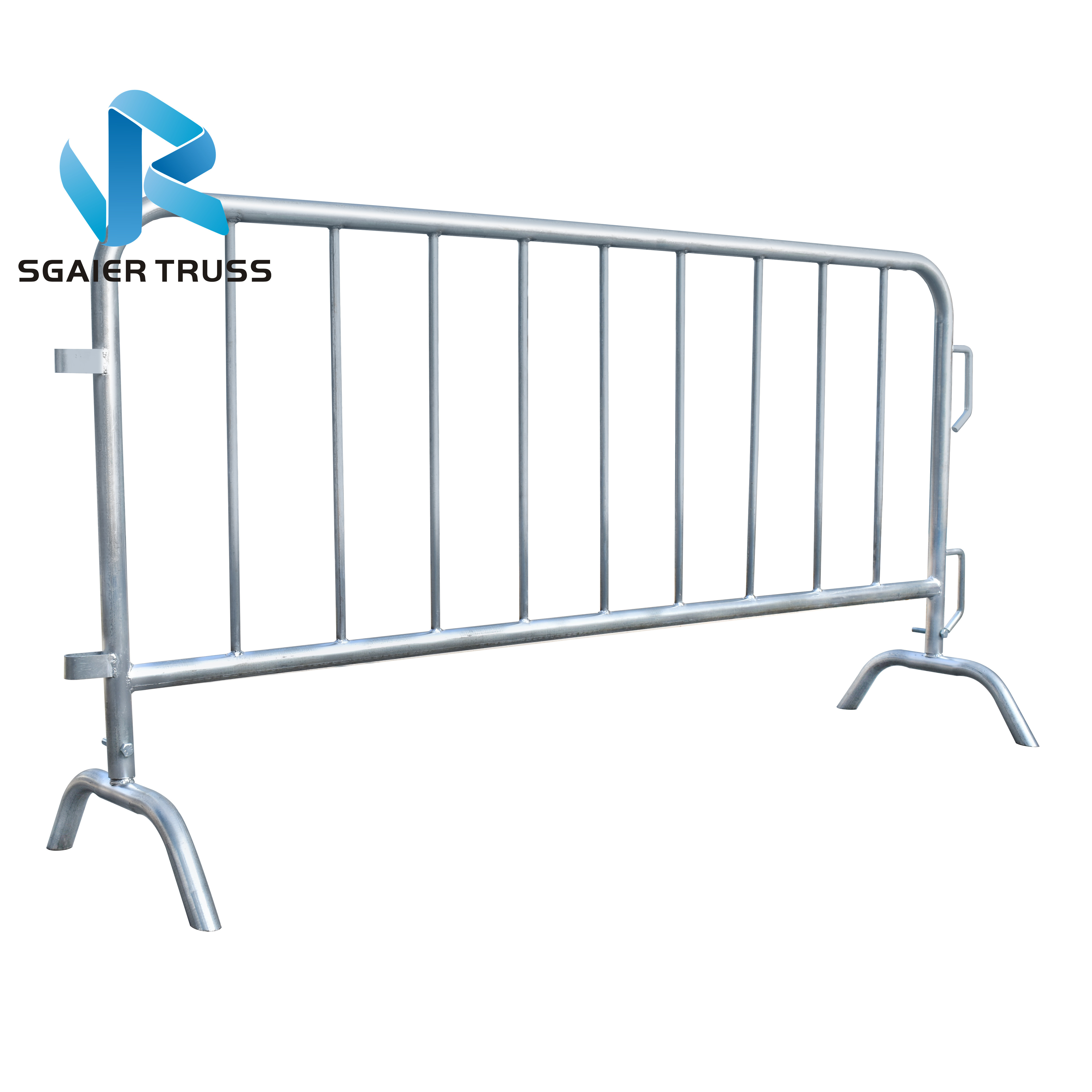8Ft Silver Heavy Duty Interlocking Crowd Control Barrier