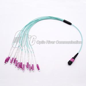 Wholesale OFNP Jacket 12 Cores MPO To LC OM4 MPO Fanout Cable from china suppliers