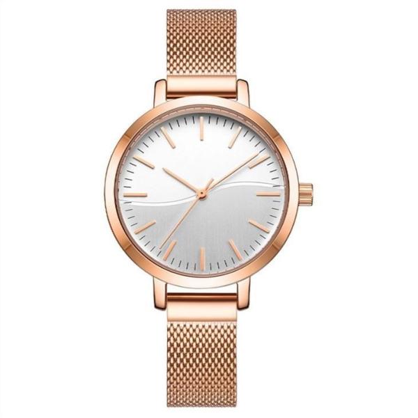 Solid Steel Buckle Ladies Steel Watch Quartz Stainless Steel Watch 3ATM