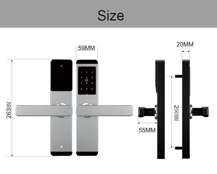 TTlock Keyless Smart Keypad Door Lock 6V AAA For Office Airbnb