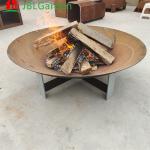 Round Outdoor Corten Steel Garden Wood Burning Fire Pit 60cm-150cm HNJBL-FB01