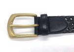 3.5cm Wide Mens Braided Leather Belt Customized Logo
