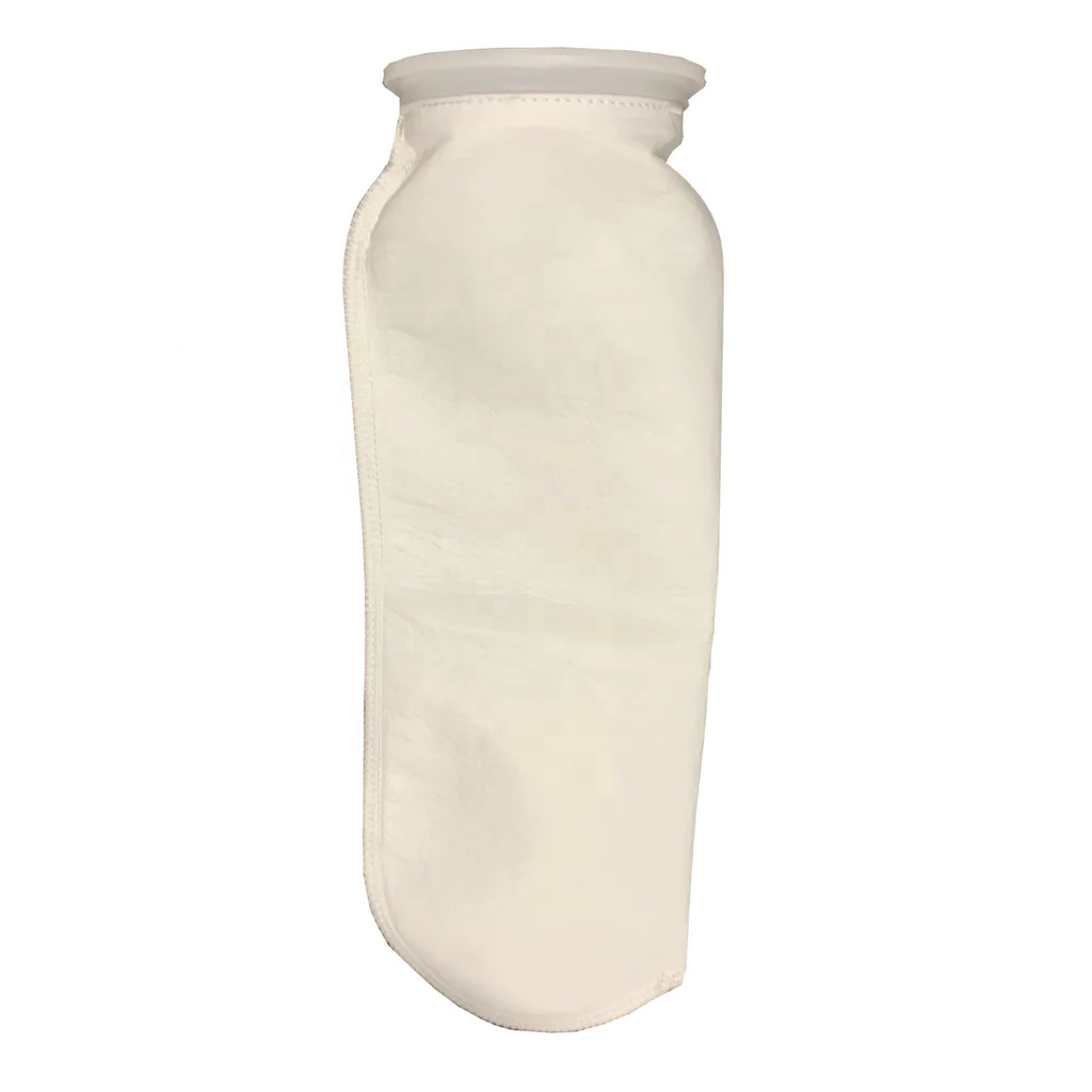2 Size Energy Mining Polyester Felt Liquid Filter Bags 0.5 Micron Polypropylene Ring
