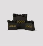 CMYK Offset Printing Kraft Paper Shopping Bags Black Red Green Custom