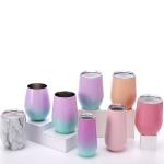 12oz Double Walled Stainless Steel Wine Tumbler Custom For Girl