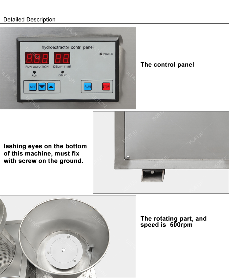 Electric Centrifugal Industrial Fruit Dehydrator for Potato Dewatering at High Speed