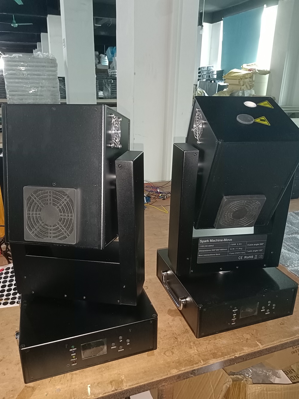750w 360 Moving Head Cold Spark Firework Machine Sparkle Machine for Stage