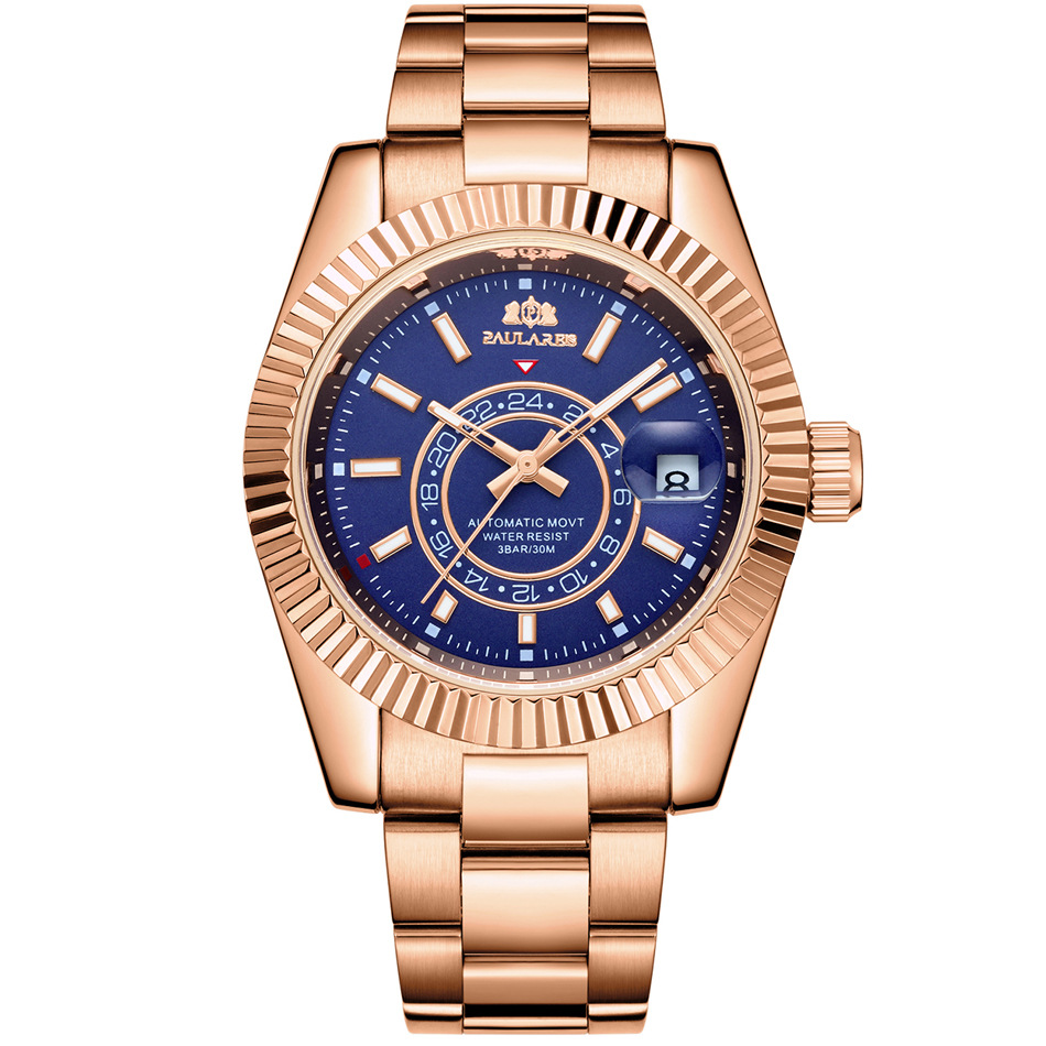 Mechanical Watches Fashion Belt and steel band Men's wristwatch