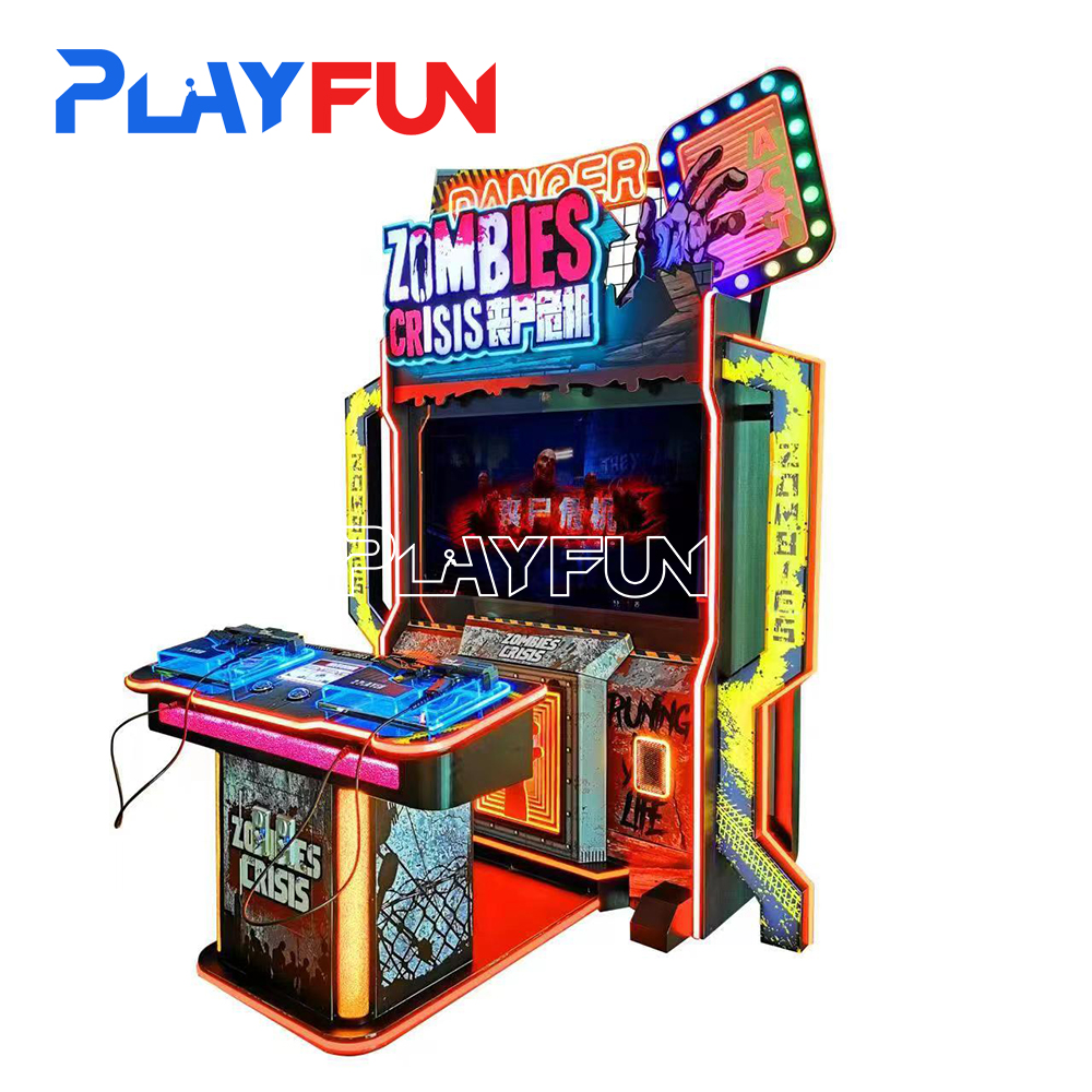 Big Screen Indoor Coin Operated Zombie Crisis Gun Shooting Game Machine Simulator Arcade Shooting Game Machine