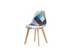 Modern Furniture Patchwork Tub Chair Wooden Legs And Fabric For Restaurant