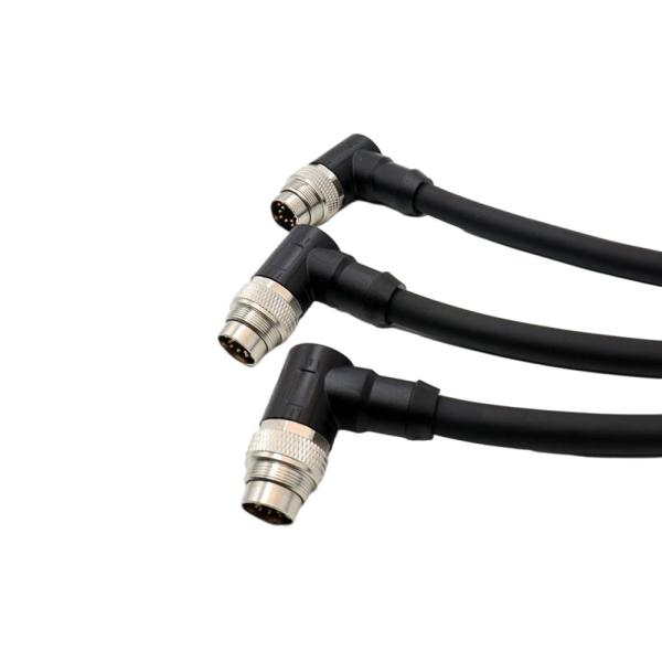Metal Shell M5 M16 Waterproof Cable Assembly Industrial Grade PVC Cover Male To