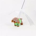 POE See Through Umbrella Clear Transparent Pet Dog Umbrella With Chain
