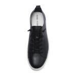 Autumn Black Lace Up Breathable Leather Sneakers