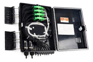 Wholesale 16 Core Outdoor Black Fiber FTTH Distribution Box 1X16 PLC Splitter Box from china suppliers
