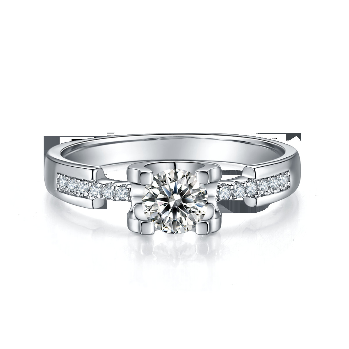 White Moissanite Diamond Minimalist Custom Sytle Wedding Ring For Women