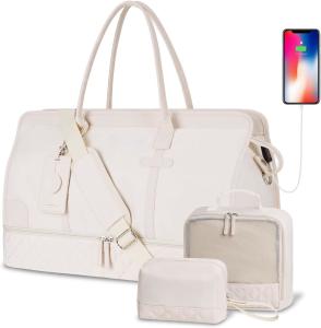 Wholesale Large Size Beige Weekender Overnight Bag Hospital Travel Carry On Tote from china suppliers