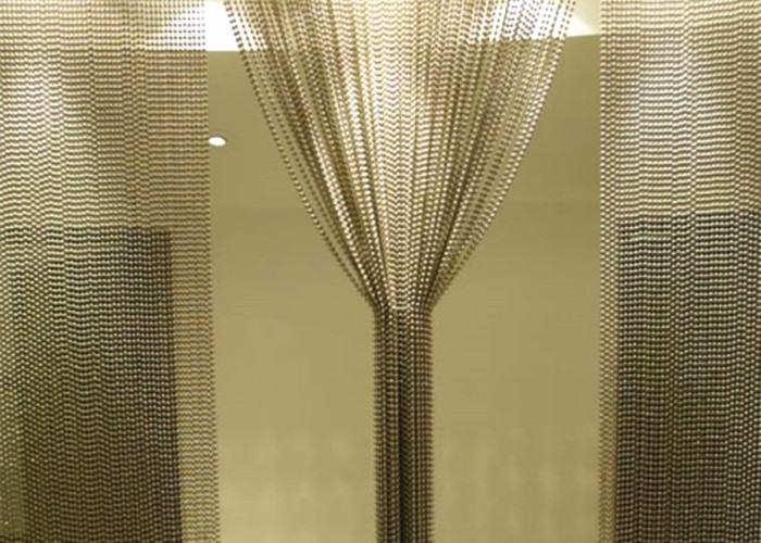 Decorative Metal Bead Ball Mesh Drapery Divider Curtain With Colored