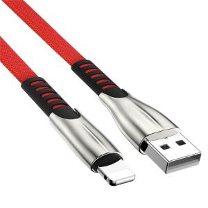 Wholesale Zinc Alloy Shell Fabric Braid 3.3ft 1M 2.4A Flat Fast Charging USB Cable from china suppliers