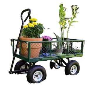Wholesale Moving Mesh Steel Iron Garden Wagon Cart Acid Resistance Outdoor Folding Cart from china suppliers