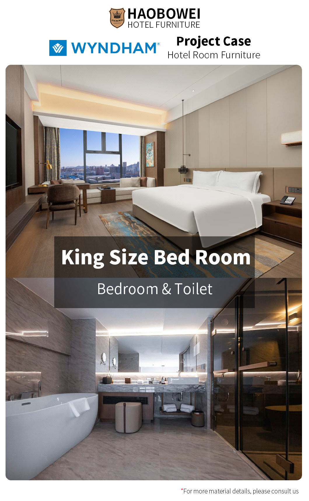 5 Star Hotel Furniture Foshan China Modern King Size Bedroom Set Factory