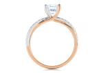 Round Criss Cross Diamond Ring Gold , 4 Prong Engagement Ring 6mm Size