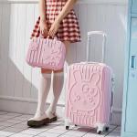 Chic Travel Companion: Girls' Suitcase with Built-In Makeup Case for Stylish