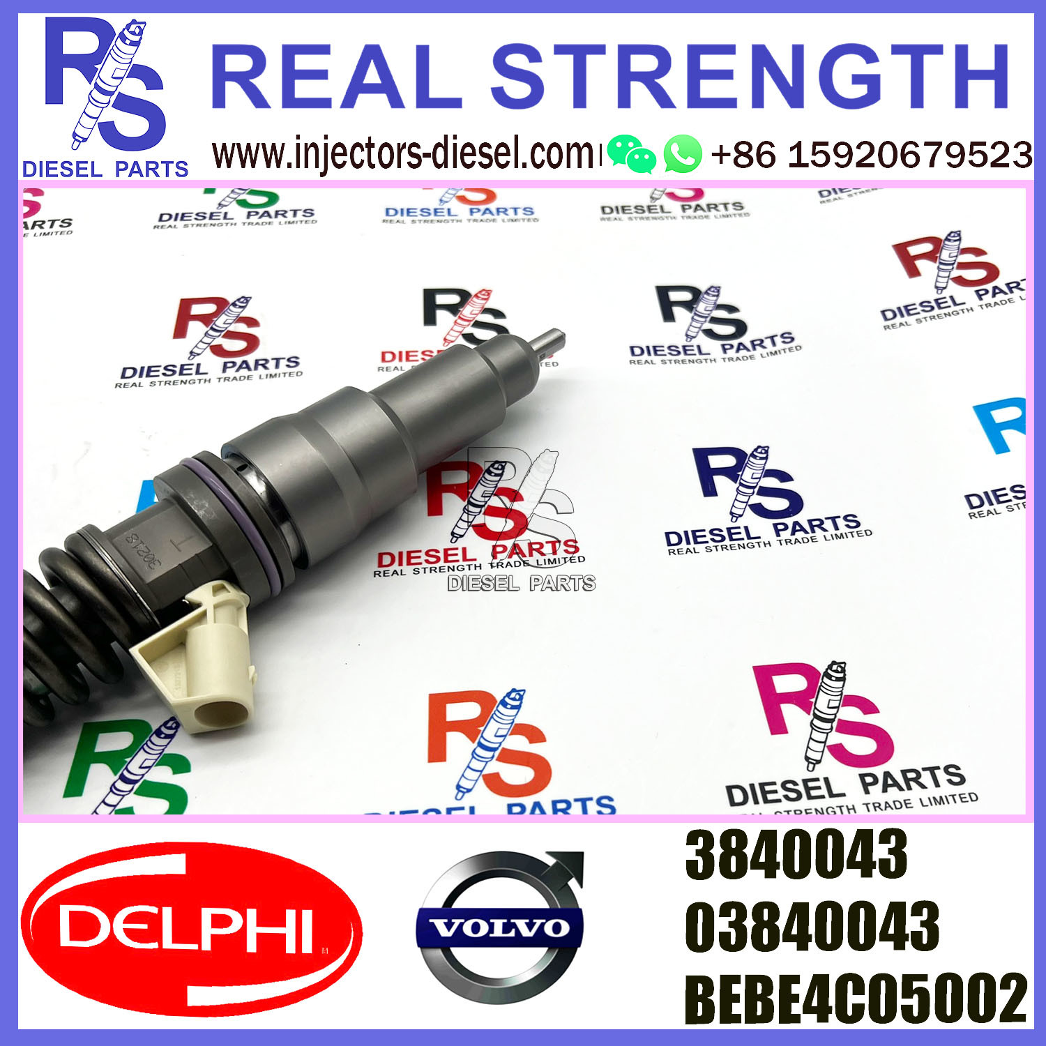 V-O-L-V 2 Pin Marine Fuel Injection 3840043 889498 00889498 DELPHI BEBE4C05001 E1