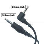 Customization 2.5mm Male to 90 Degree Right Angle 3.5mm Male Stereo Jack Aux