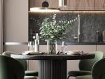 Fitted Pinkish Brown PET Kitchen Cabinets Modern Bespoke Kitchen Cabinets