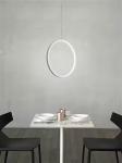 Long Suspension Line Circular Hollow Ring Led Black White Decorative Modern