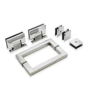 Wholesale Square Handle Glass Clamp Kit Sturdy Stainless Steel Hinge for Frameless Shower Door from china suppliers