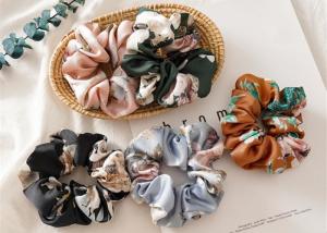 Wholesale Satin printing flowers large hair extension scrunchie headdress elastic rubber band lady hair rope accessories wholesale from china suppliers