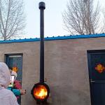 ISO9001 Indoor Wood Burning Fire Pits Wall Mounted Suspended Wood Stove