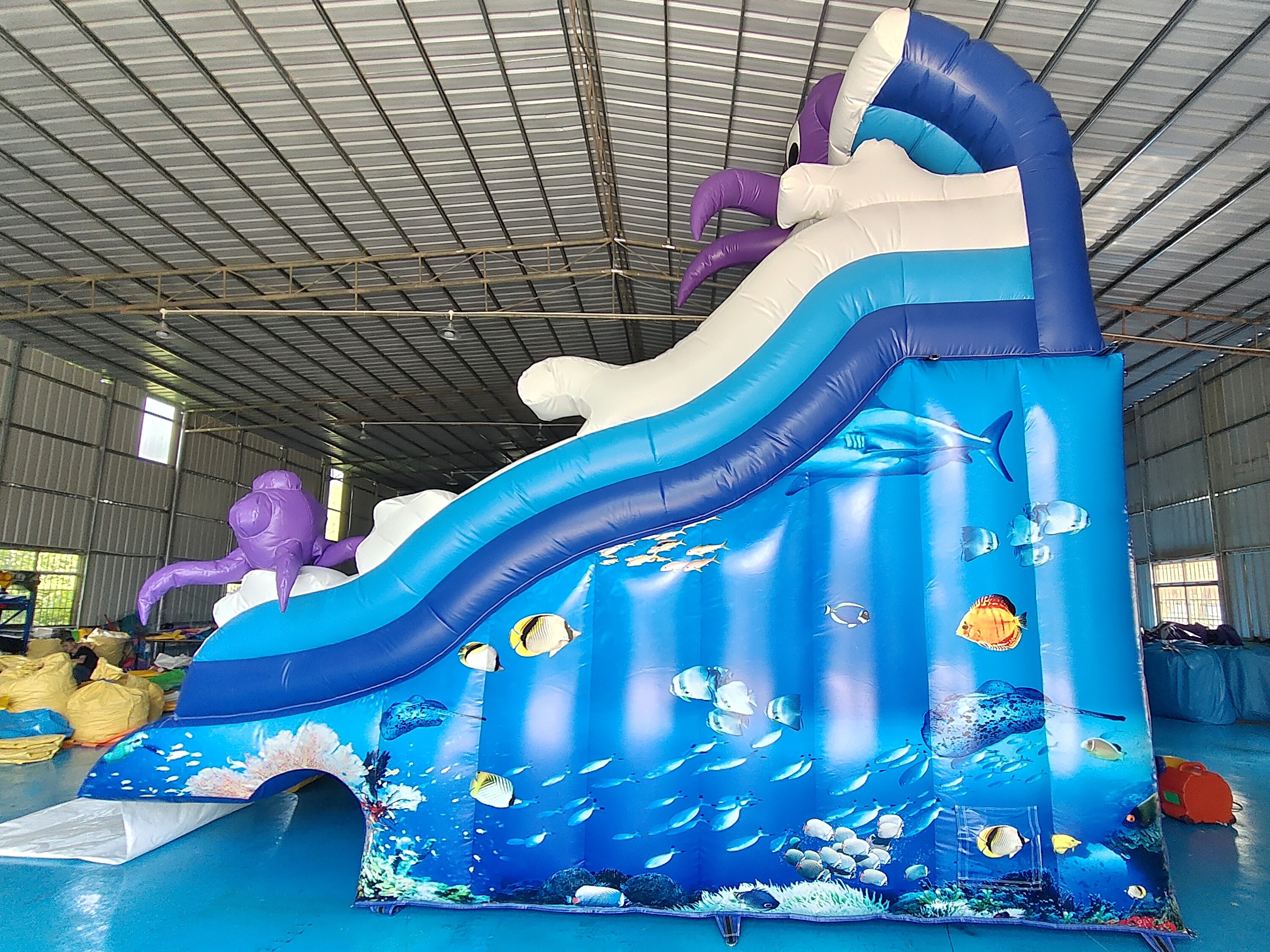 New Design Popular Inflatable Slide Ocean Octopus Cartoon Party Inflatable Dry Double Slides For Kids And Adults