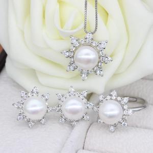 Wholesale Freshwater Pearl Jewelry Sets With Necklace Earring Ring from china suppliers