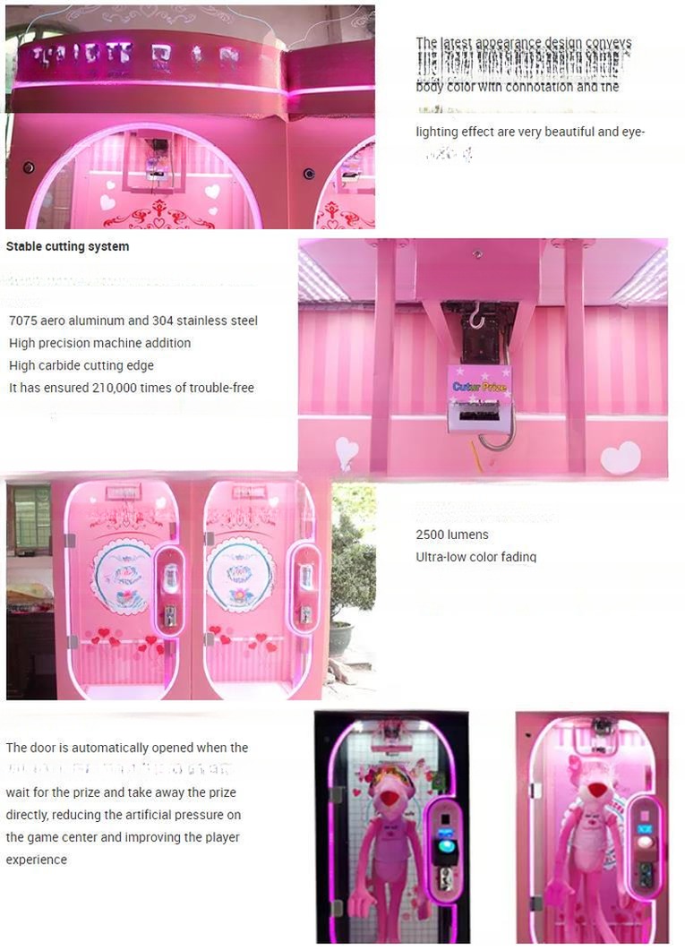 Dreamland Pink Date Cut Prize Coin Arcade Gift Game Machine Big Toys Cutting Claw Machine For Shopping Mall