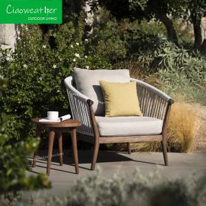 Wholesale Customized Color Teak Weaving Rope Lounge Set for Outdoor Restaurant Villa Furniture Luxury Dinning Set Garden Furniture from china suppliers