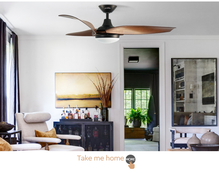 Home Hotel Office 52 Inch High Airflow LED Ceiling Fan with Remote and Metal Body Design