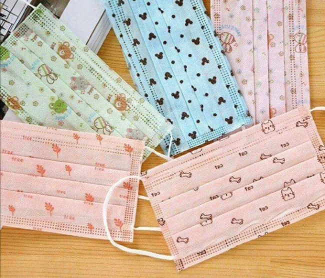 Protective Safety N95 Mouth Nonwoven 3ply Food Dust Paper Kids Disposable Face Mask With Earloop Tie On