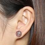Fashion Black Natural Wood Studs Jewelry Wholesale Wooden Cross Earrings