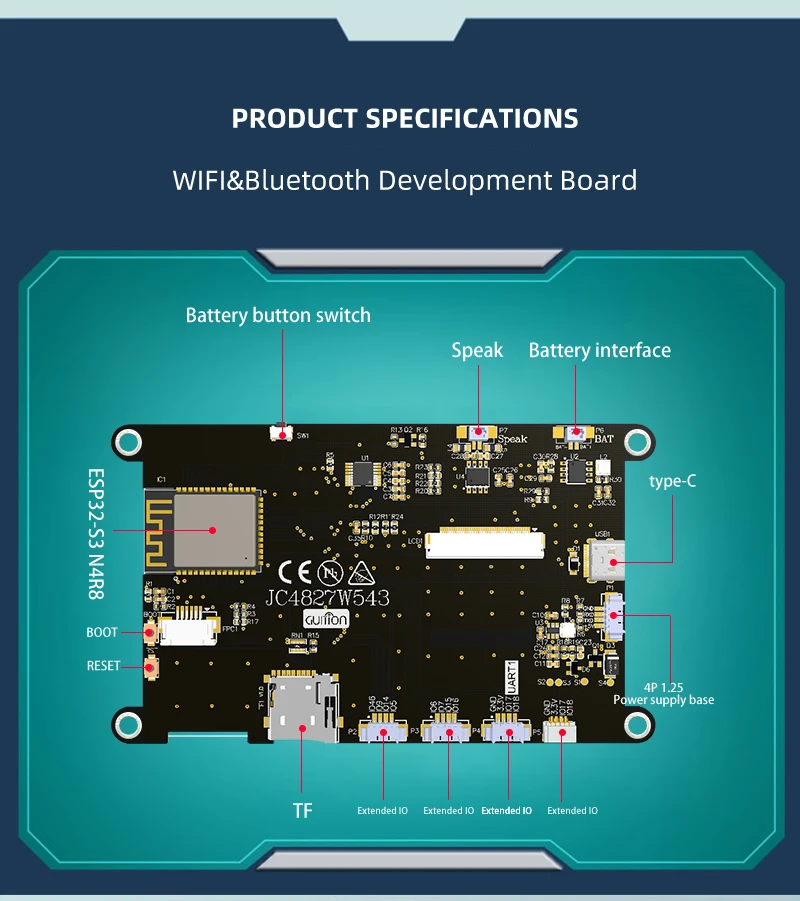 Capacitive Touch Advanced TFT HMI Display Module JC8048W550 800*480 Pixel Resolution St7262 Driver Chip