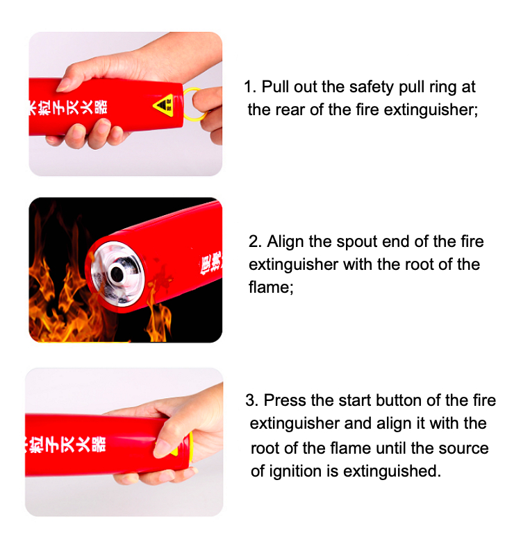 Portable Mini Aerosol Foam Fire Extinguisher 8 Bar For Vehicle