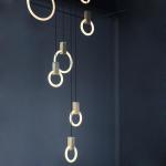Metal Acrylic Rings Led Pendant Light Anti Corrosion 20cm / 30cm / 40cm