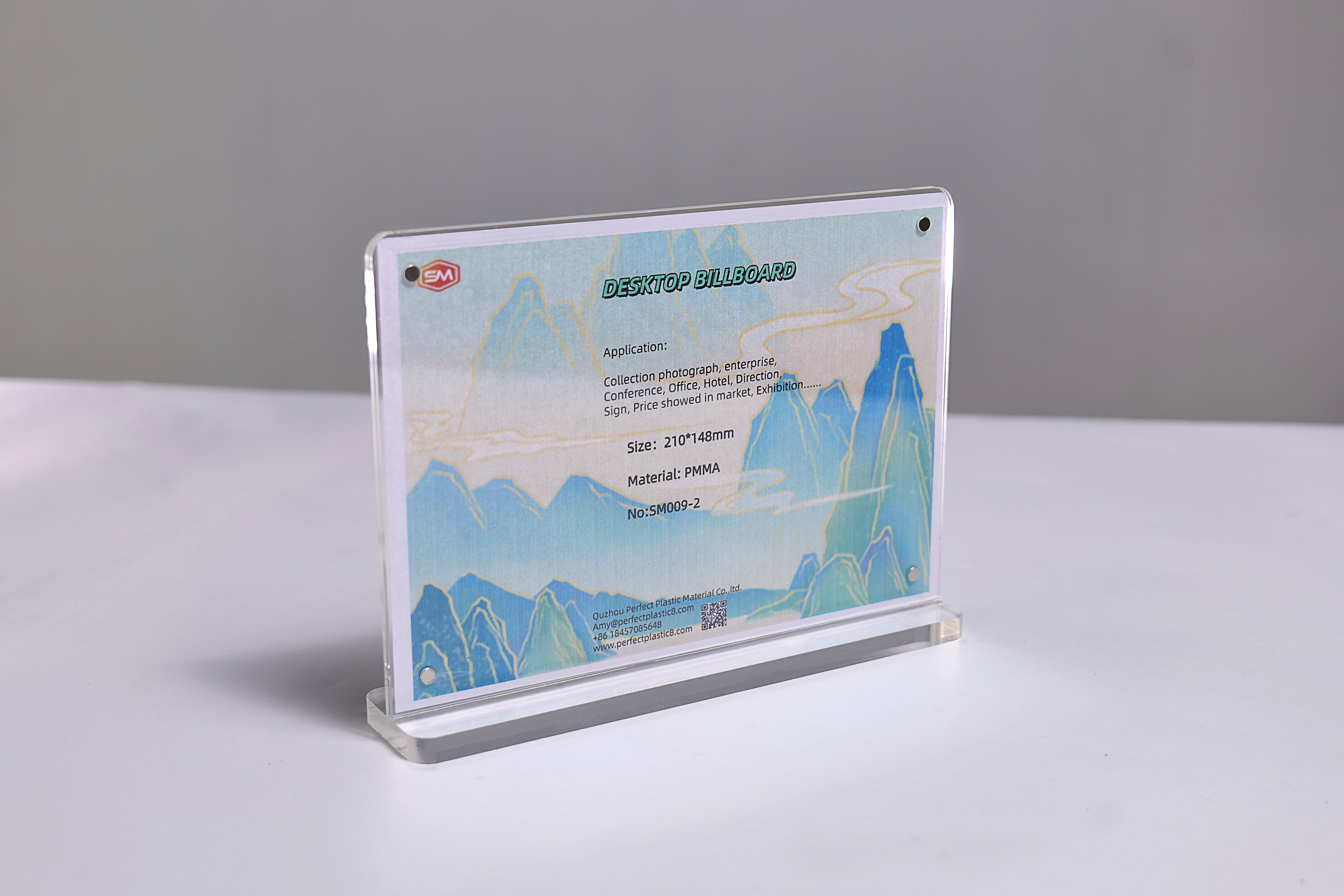 Stand Up Manufacture Insert 5 Inch T Shape Acrylic Sign Holder