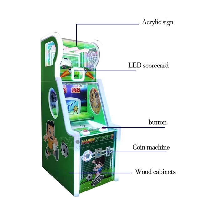 100W Amusement Game Machines Prizes Happy Soccer 3 II Shooting Ball Game