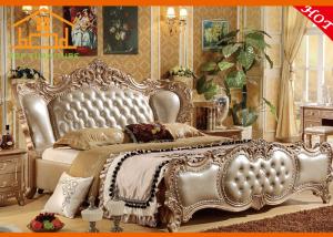 Wholesale high quality antique Villa golden luxury French baroque adults indonesian bedroom furniture from china suppliers